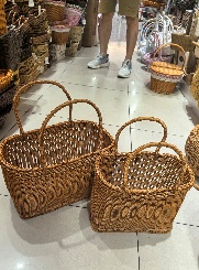 Polyrattan baskets 33x21x21, 27x16xH20 cm, 2 pcs